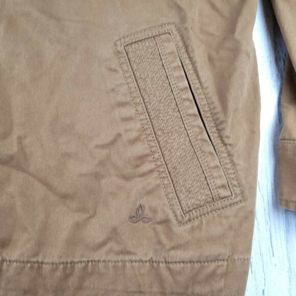 Prana Field Trucker Jacket Tan Full Zip Buttons Mens EUC - Picture 5 of 12